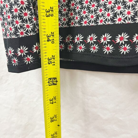 NEW Max Studio Black & White Floral Print Long Sleeve Dress - Size Small - Picture 7 of 7
